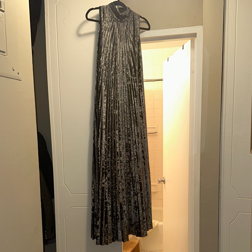 Halston Heritage Metallic Velvet Maxi Dress - Picture 5 of 5